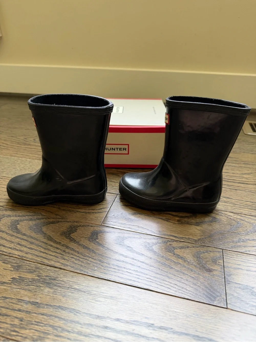 Hunter First Gloss Rain Boots | Black | Toddler Size 7